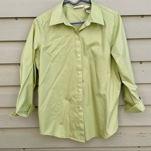 Liz Claiborne Cotton 3/4 Sleeve Button Down Shirt